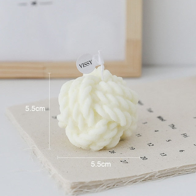 Handmade Wool Ball Candle