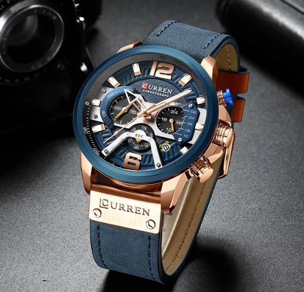 Leather Military Style Watch