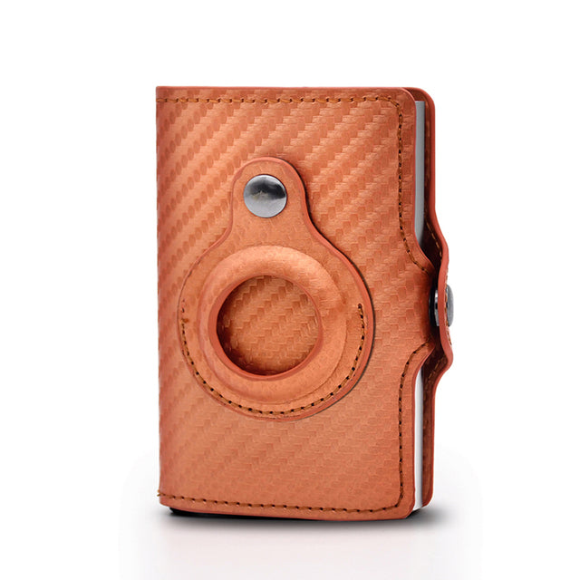 Leather RFID Wallet with AirTag Holder