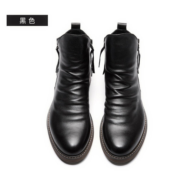 Retro Leather Ankle Boots for Men