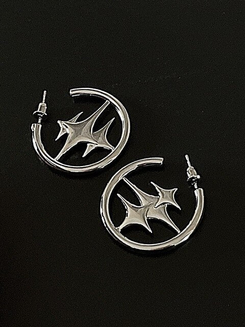 Korean Star Cross Earrings