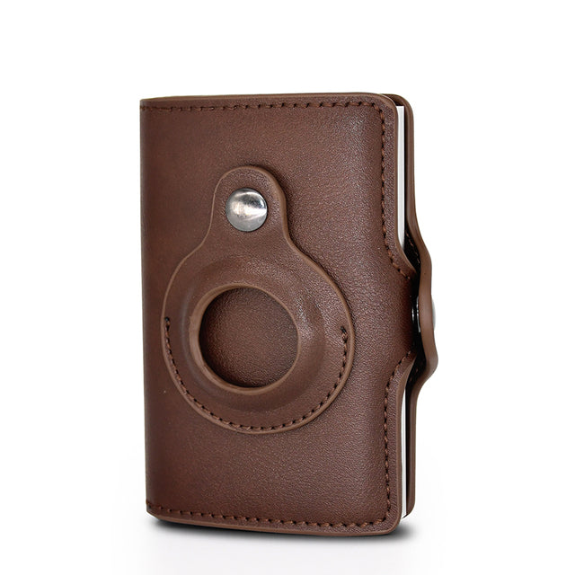 Leather RFID Wallet with AirTag Holder