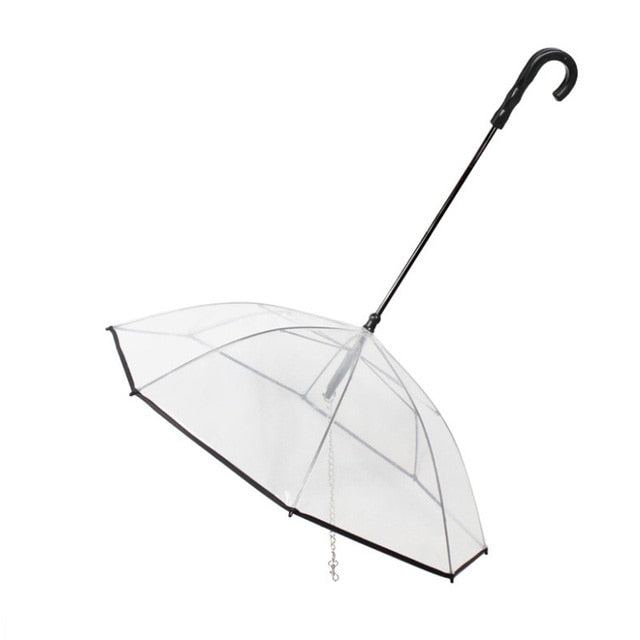 Transparent Pet Umbrella with Leash