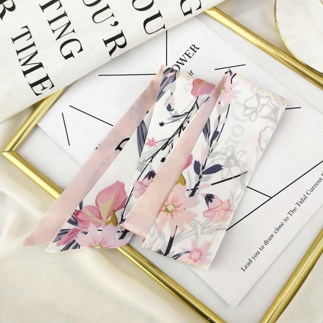 Korean-Style Flower Silk Scarf