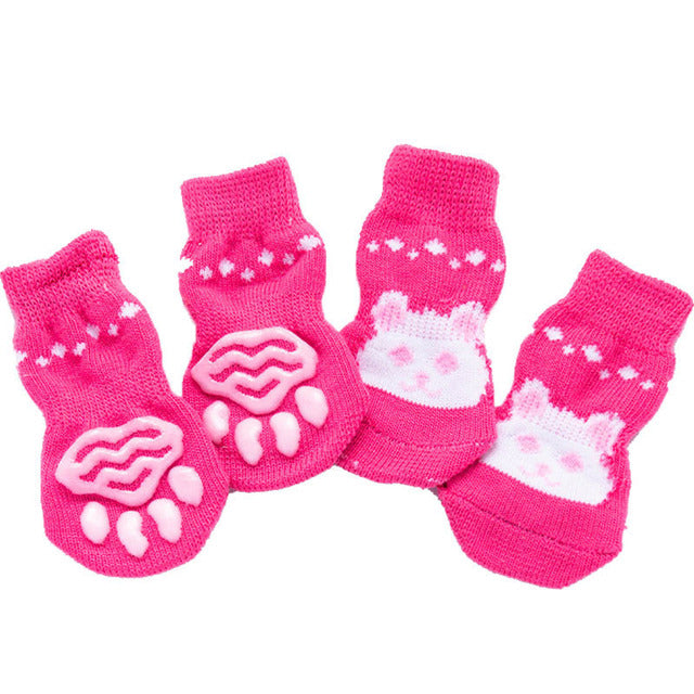 4 Pcs Set Knitted Pet Socks