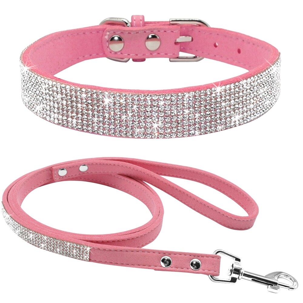 Rhinestone Pet Collar and Leash Set