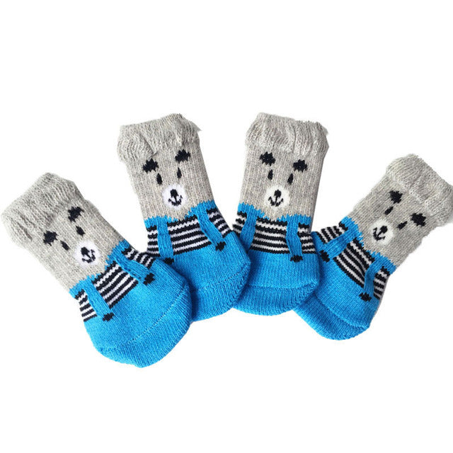 4 Pcs Set Knitted Pet Socks