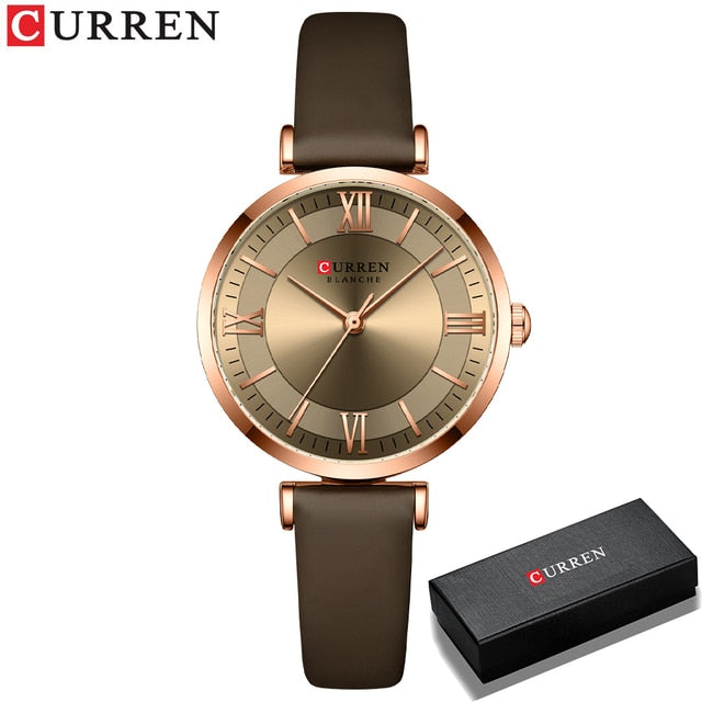 Classic  Roman Numeral Leather Watch