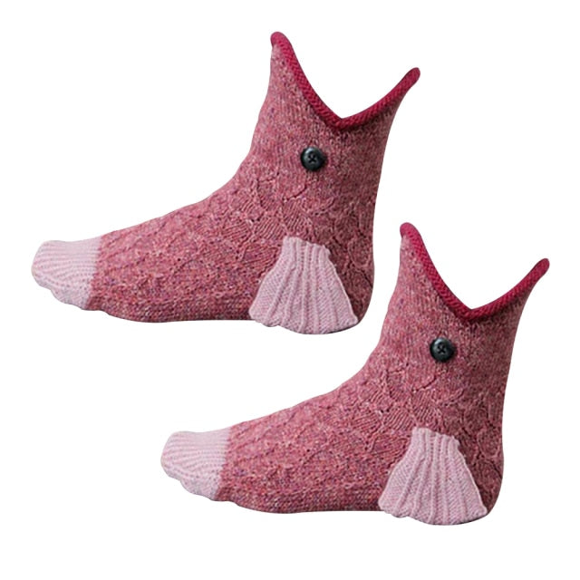 3D Shark Chameleon Crocodile Fish Dragon Knitted Socks