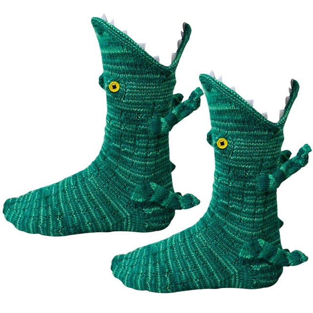 3D Shark Chameleon Crocodile Fish Dragon Knitted Socks