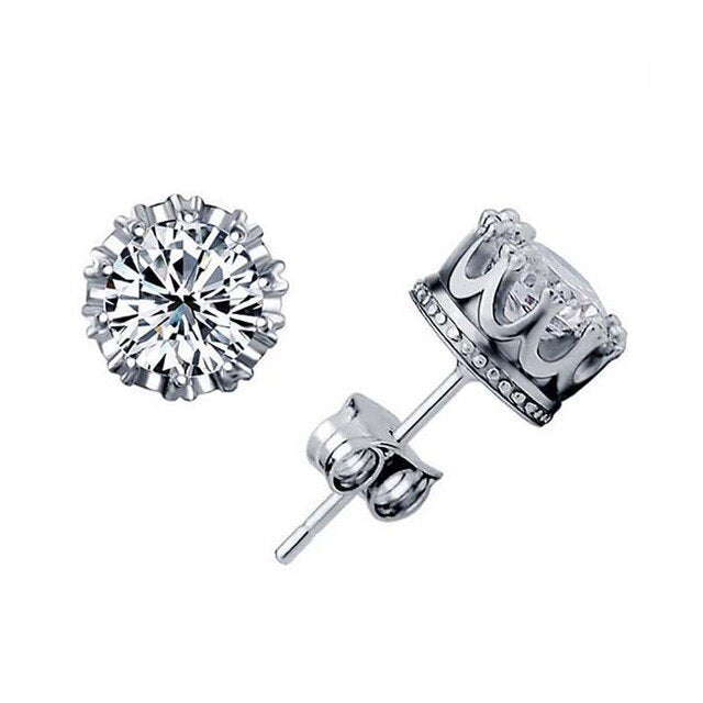 Classic Silver CZ Stud Earrings