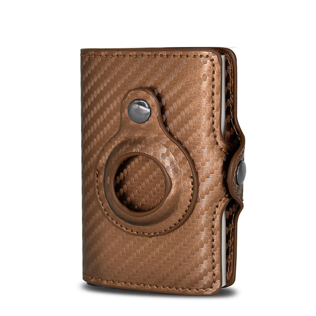 Leather RFID Wallet with AirTag Holder