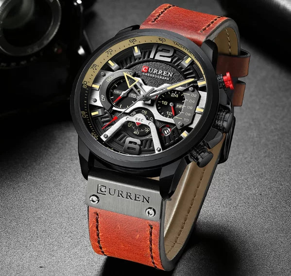 Leather Military Style Watch