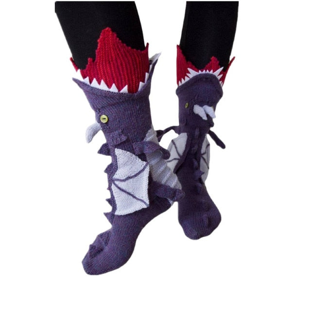 3D Shark Chameleon Crocodile Fish Dragon Knitted Socks