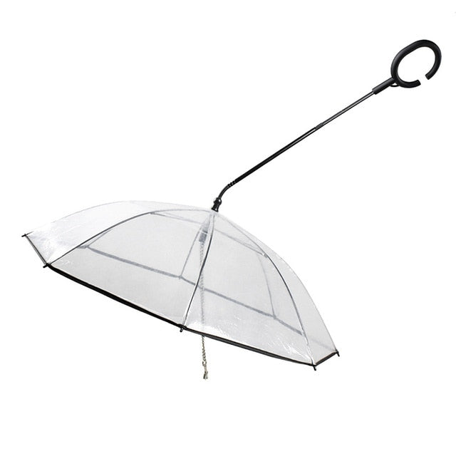 Transparent Pet Umbrella with Leash