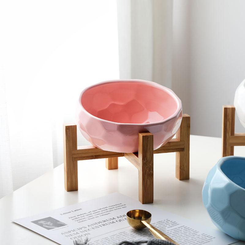 Purr-fect Cat Bowl and Bamboo Stand