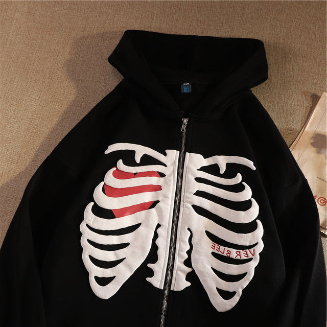 Unisex Skeleton Print Hoodie