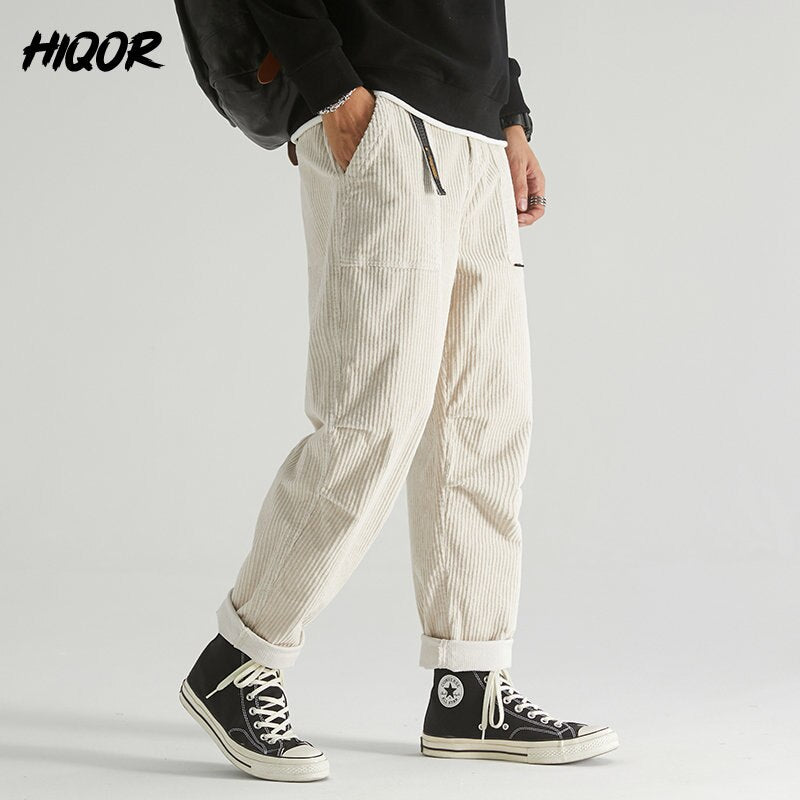 Men's Loose Corduroy Cargo Pants