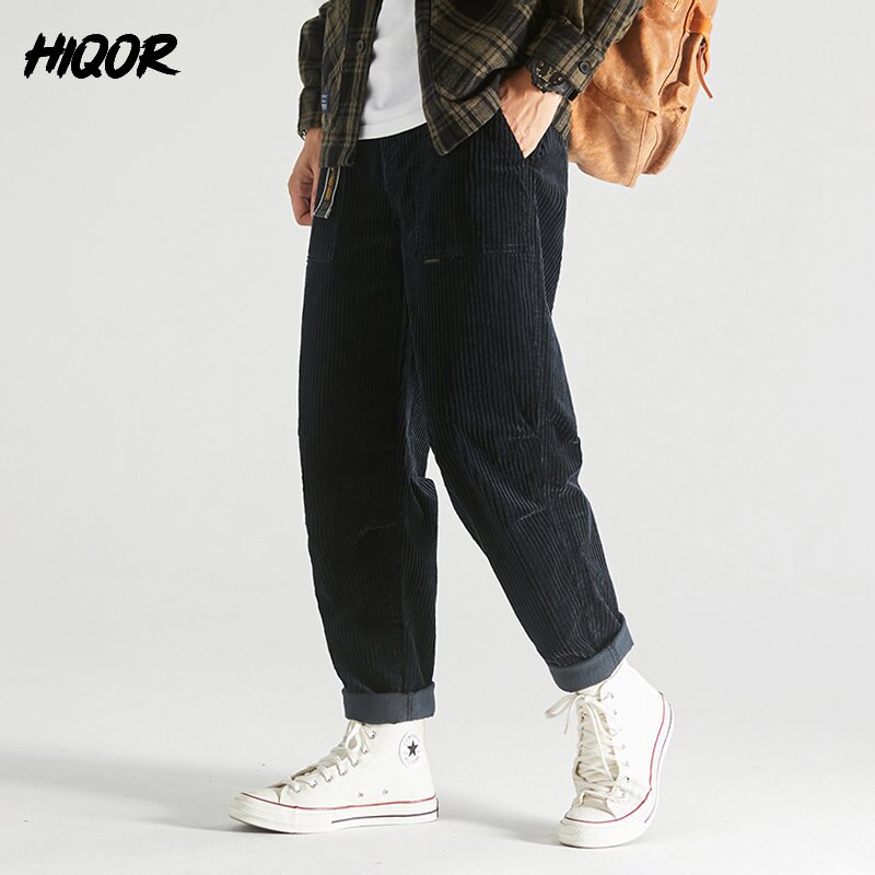 Men's Loose Corduroy Cargo Pants