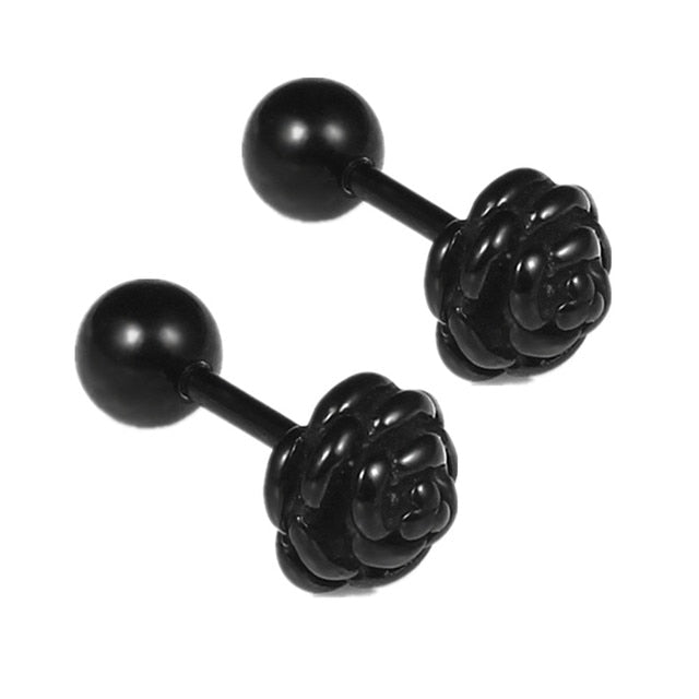 Black Punk Stud Earrings