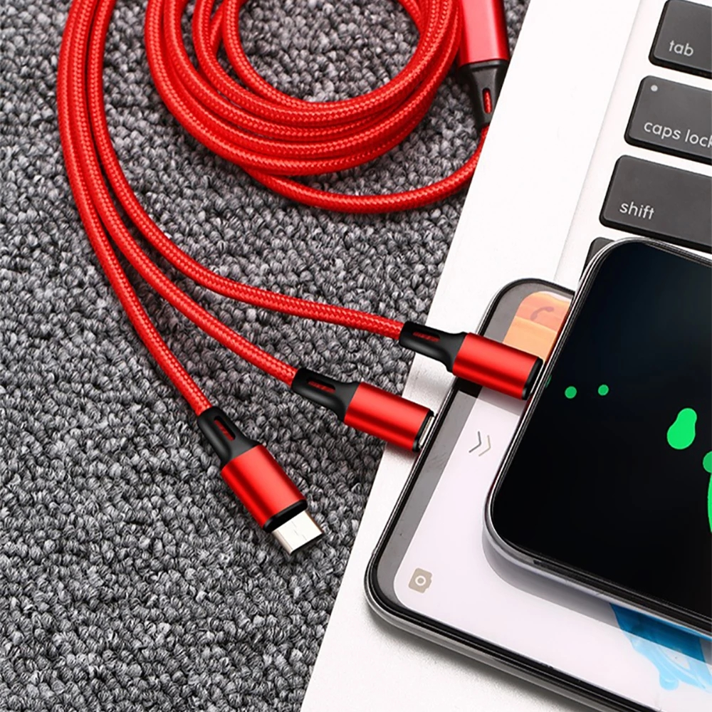 3 in 1 Type C, Micro USB, Lightning USB Cable