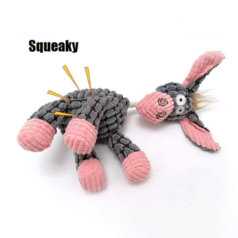 Corduroy Squeaky  Chew Toy