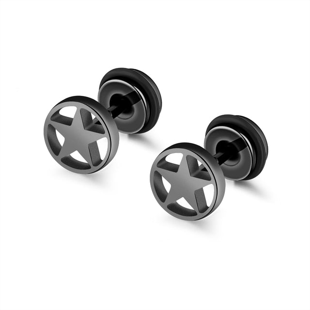 Black Punk Stud Earrings