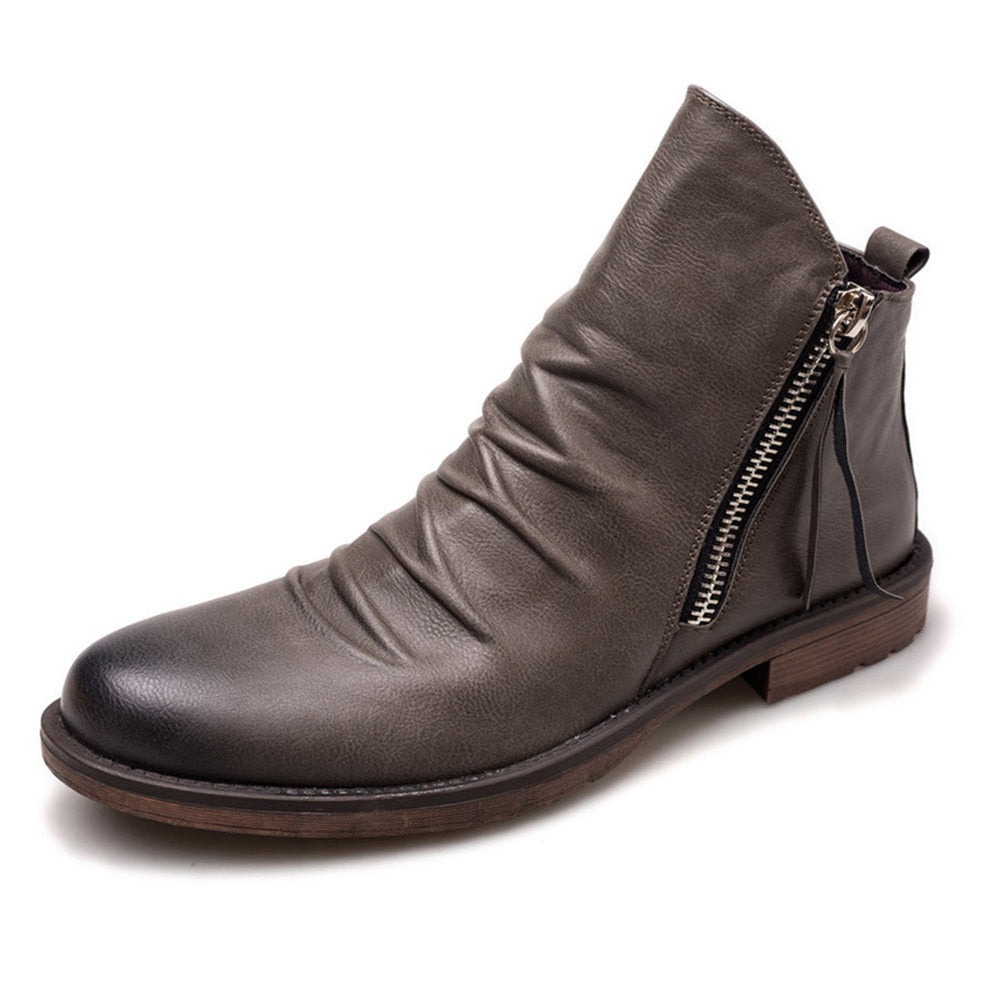 Retro Leather Ankle Boots for Men