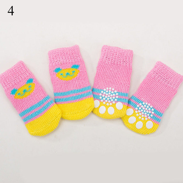 4 Pcs Set Knitted Pet Socks