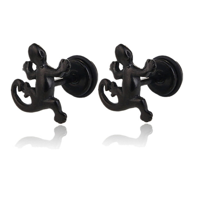 Black Punk Stud Earrings