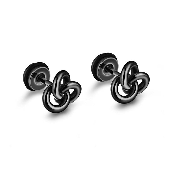 Black Punk Stud Earrings