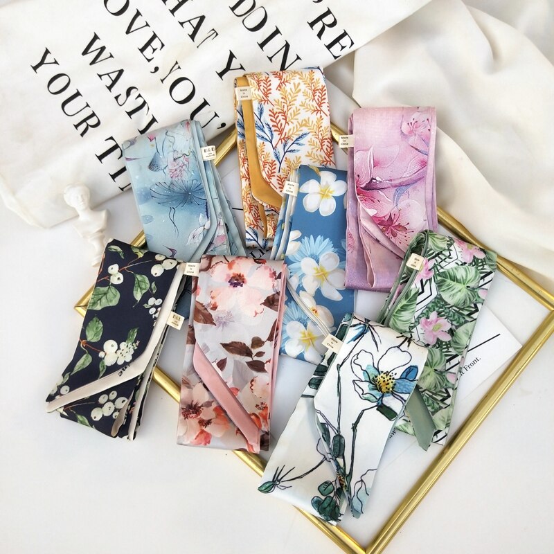 Korean-Style Flower Silk Scarf