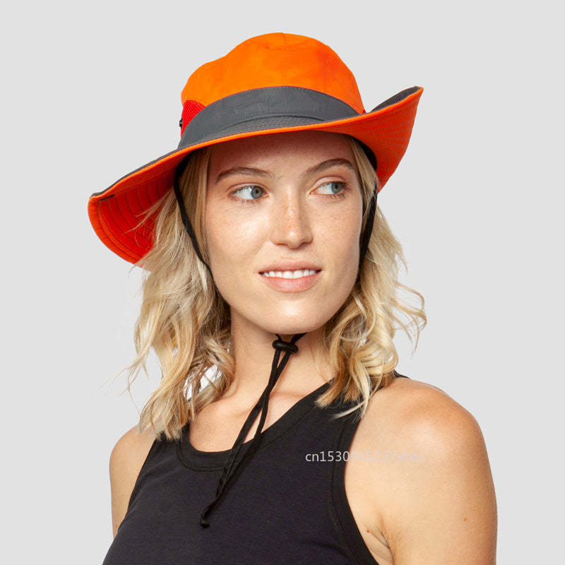 Ponytail Wide Brim Summer Sun Hat with UV Protection