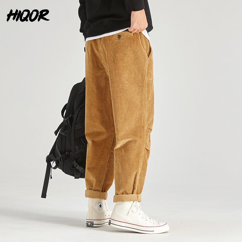 Men's Loose Corduroy Cargo Pants