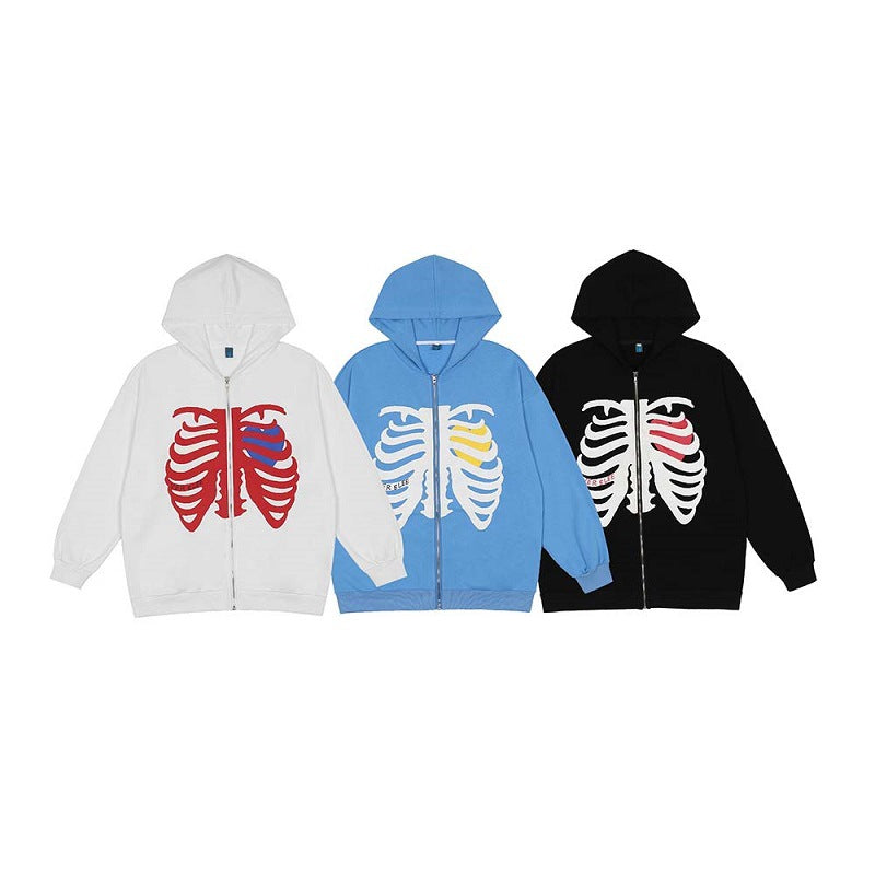 Unisex Skeleton Print Hoodie