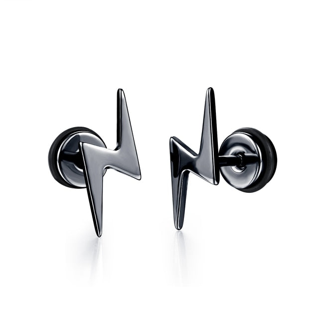 Black Punk Stud Earrings