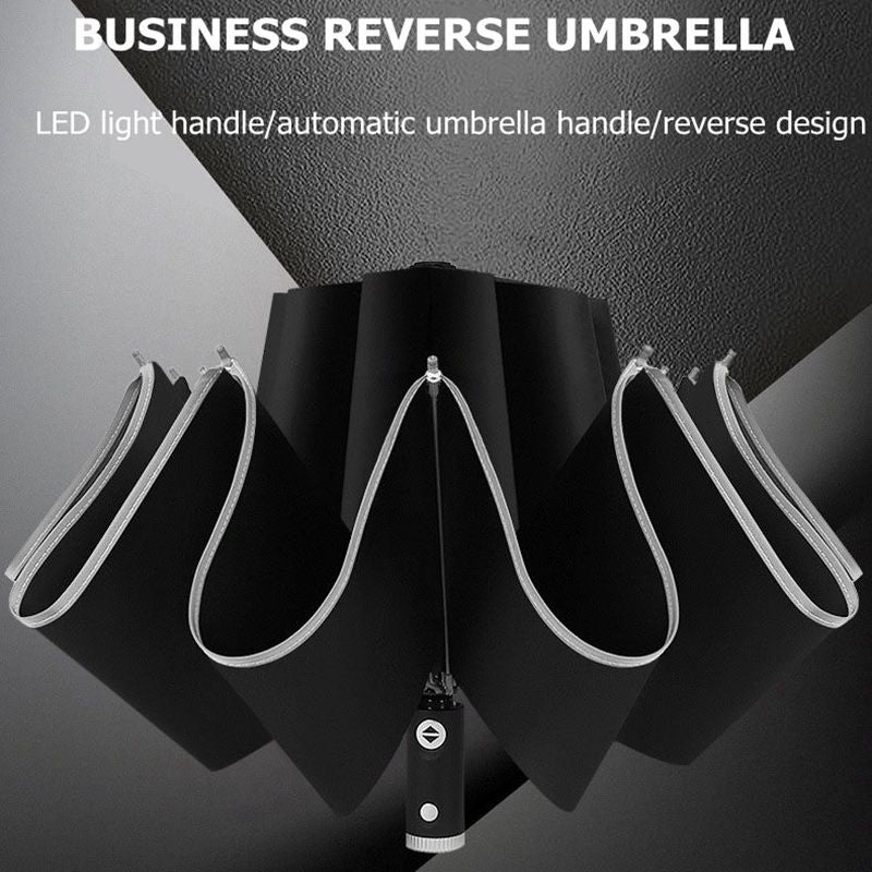 Automatic Safety Umbrella with Reflective Stripe and LED Lights