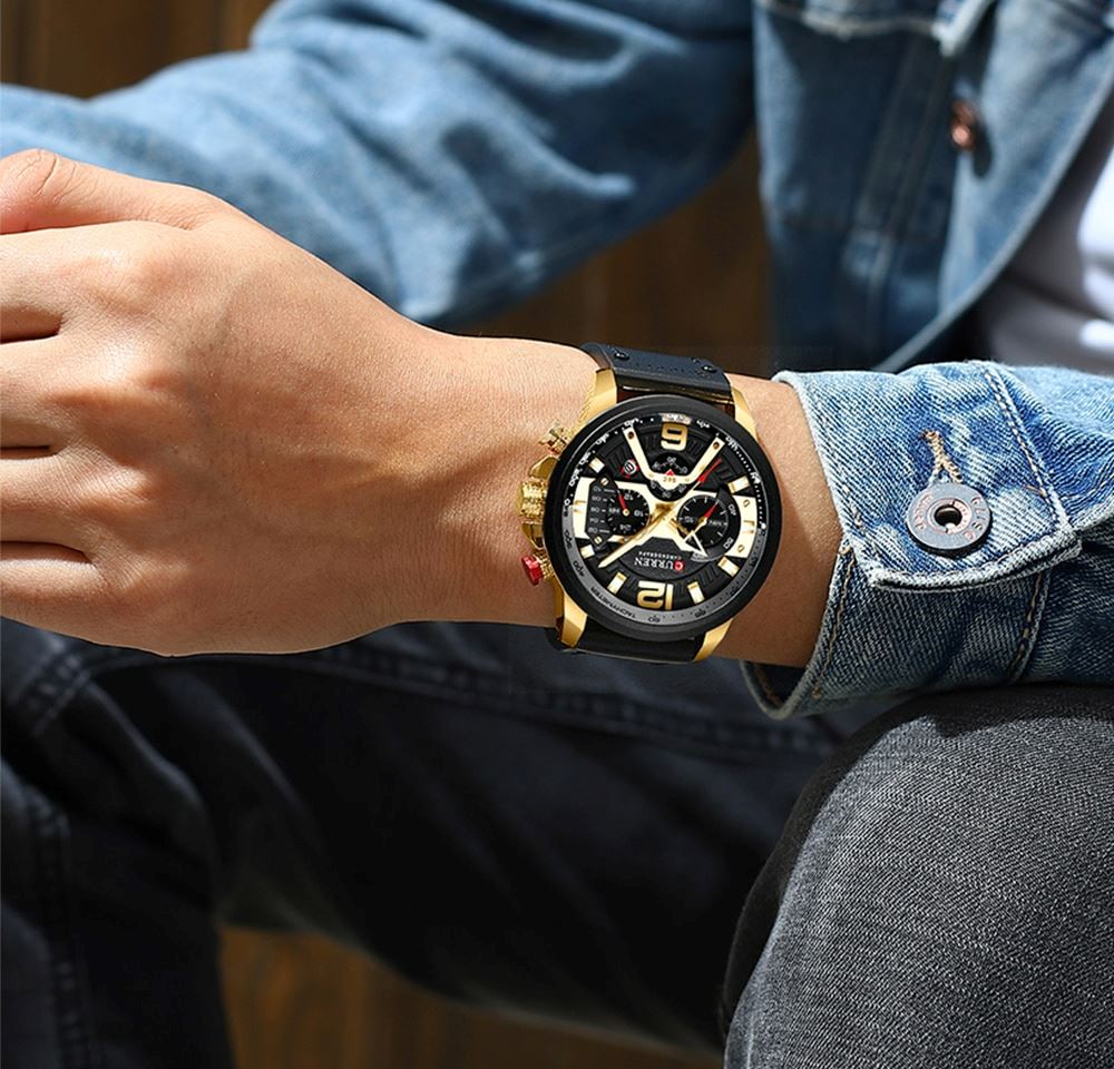 Leather Military Style Watch