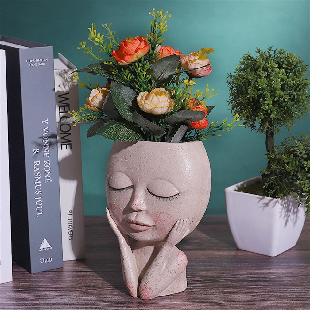 Girls Face Flower Planter