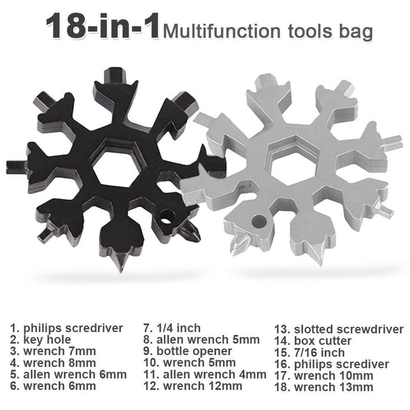 18-in-1 Stainless Steel Snowflakes Multi-tool