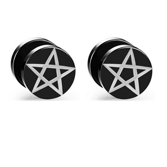 Black Punk Stud Earrings