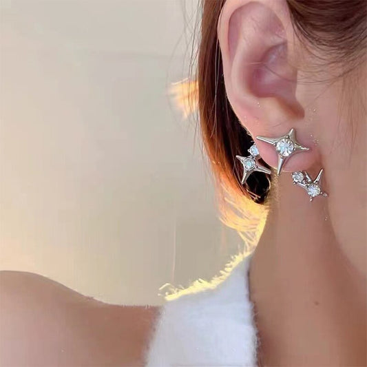 Cross Star Crystal Earrings