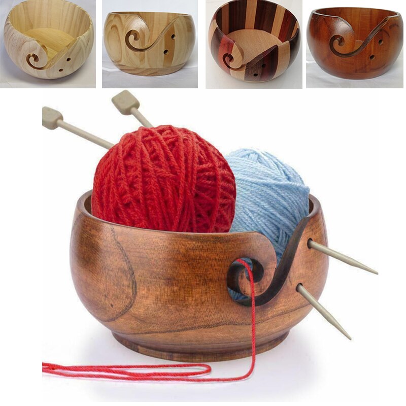 Wooden Yarn Storage Bowl