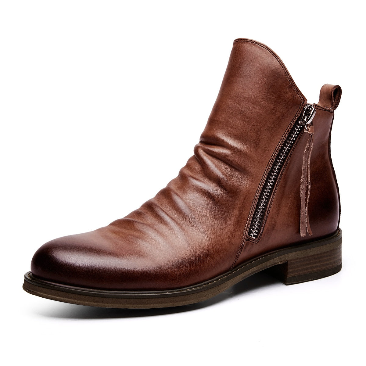 Retro Leather Ankle Boots for Men