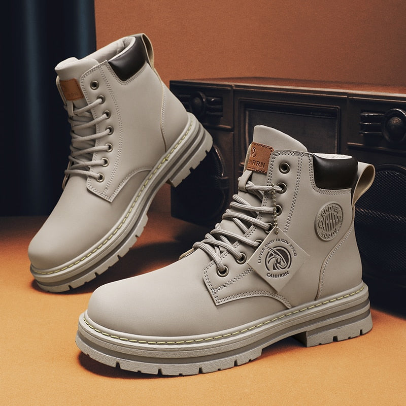 High Top Boots Men's Leather Boots