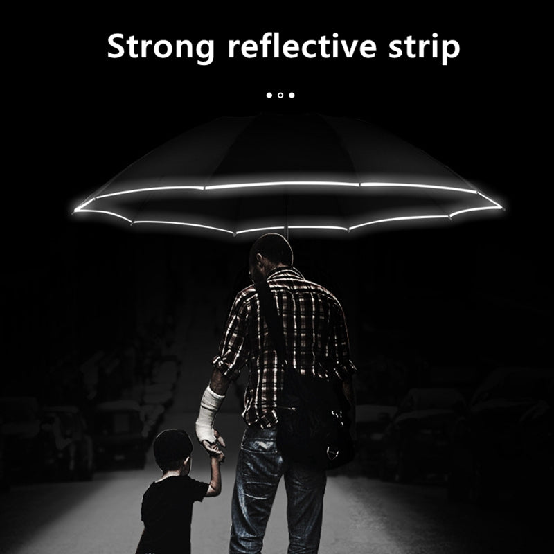 Automatic Safety Umbrella with Reflective Stripe and LED Lights