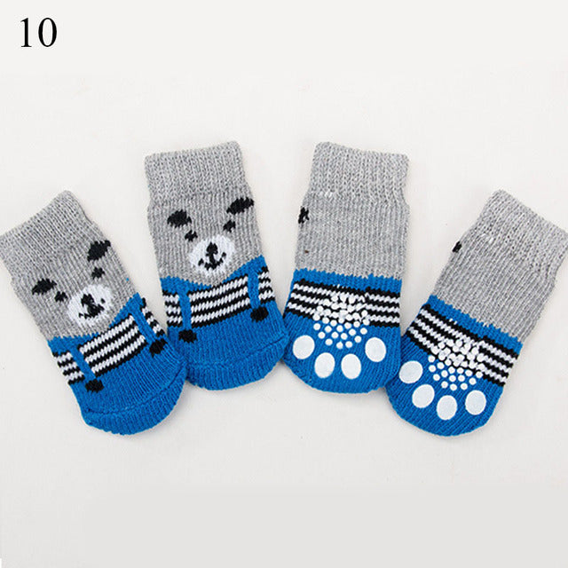 4 Pcs Set Knitted Pet Socks