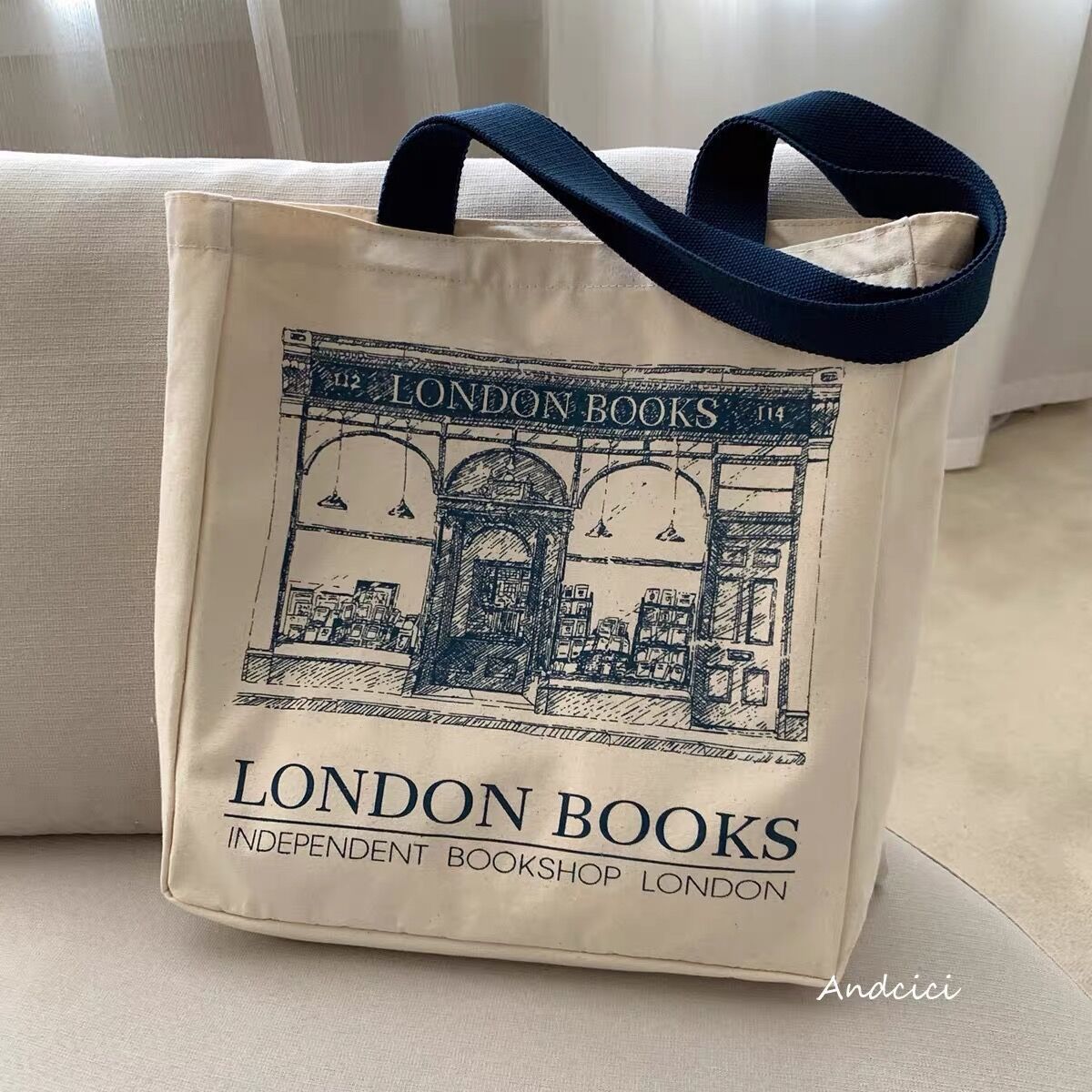 London Books Canvas Shoulder Bag