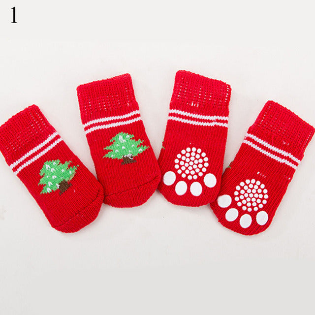 4 Pcs Set Knitted Pet Socks