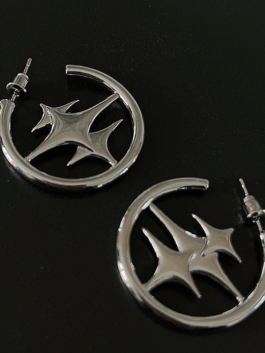 Korean Star Cross Earrings